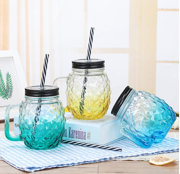 Pineapple Glass Mason Jar