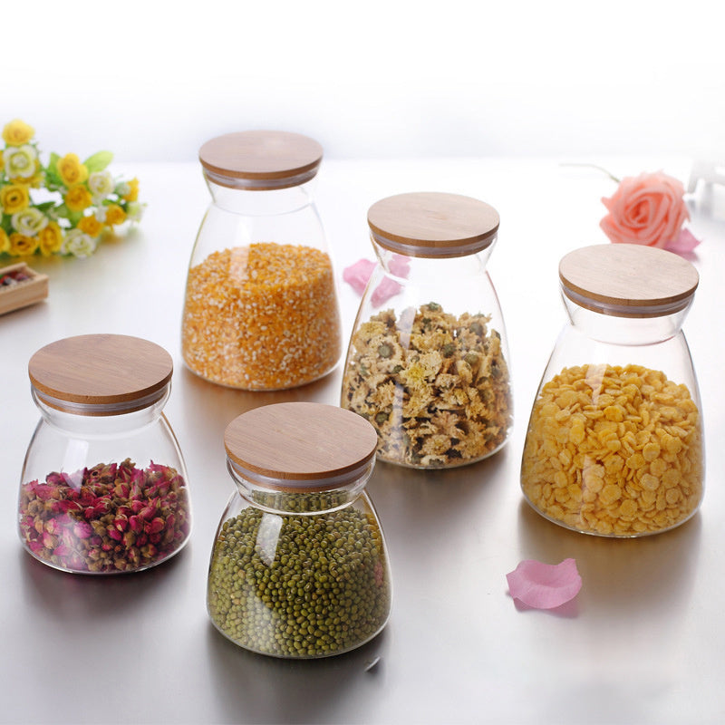 Bamboo Glass Food Sealed Jar