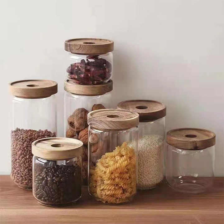 Acacia Glass Storage Jar